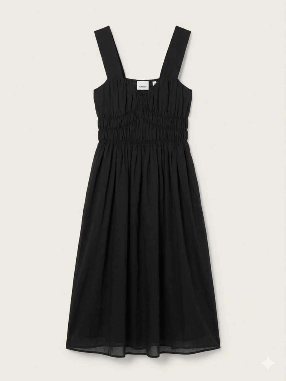 Burberry Black Cotton Midi Dress Size 2
